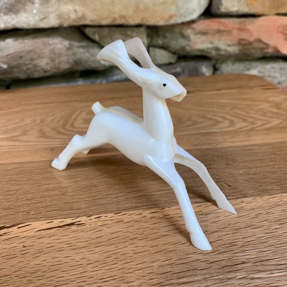 VTG Rosbro Reindeer Plastic 5 Figurines MCM Mid-century Assemblage Japan - Picture 10 of 10